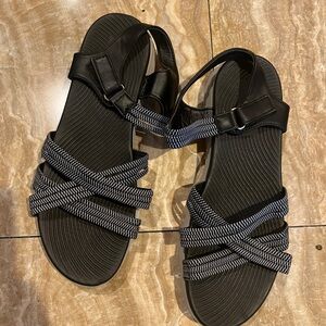 Black and White Strappy Sandals